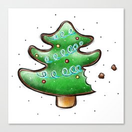 christmas gingerbread in the form of a tree  Canvas Print