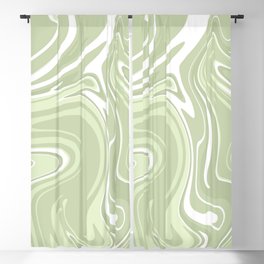 sage green marble art Blackout Curtain