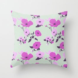 Modern Flowers Pink Nectar Throw Pillow