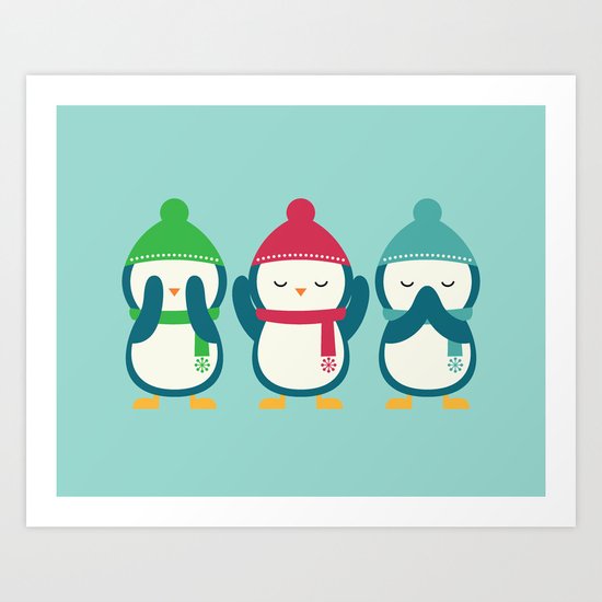 No Evil In Holiday Art Print