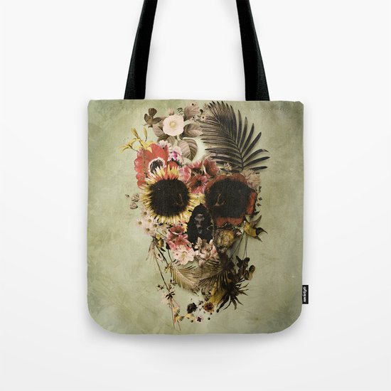 Garden Skull Light Tote Bag