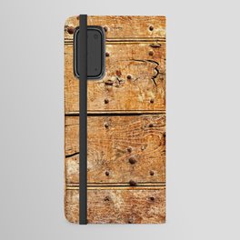 Old Weathered Wooden Door Rusty Latch and Nails Android Wallet Case