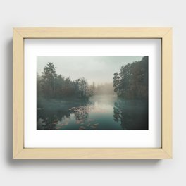 Misty Lake in Autumn Recessed Framed Print