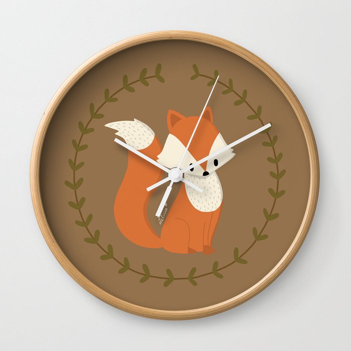 Renard roux // Red fox Wall Clock