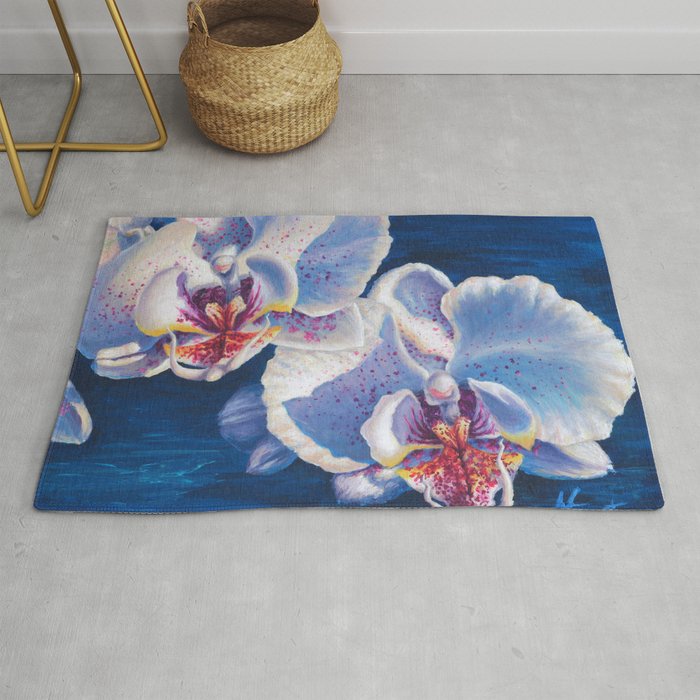 Two White Orchids Rug