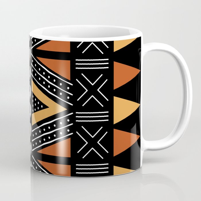 African Mud Cloth Abstract Fabric Art Coffee Mug