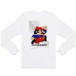 Pixel Mario Long Sleeve T Shirt