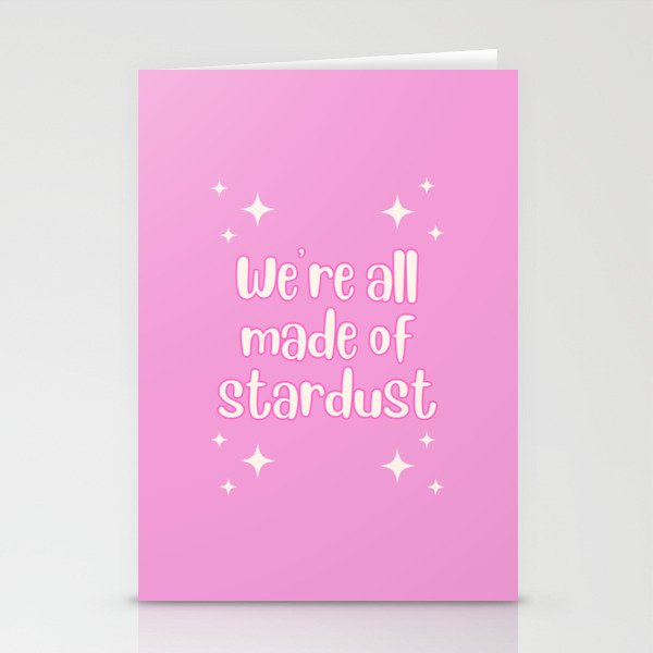 Motivational, Inspirational, Daily Affirmation, Positive, Stardust, Stars, Magic, Pink Stationery Cards