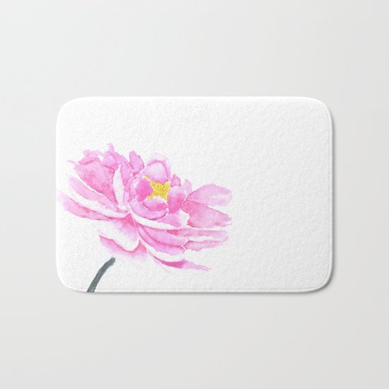pink peony Bath Mat