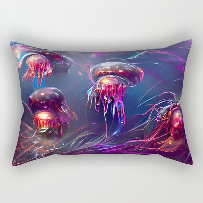 Purple Jellyfish Rectangular Pillow