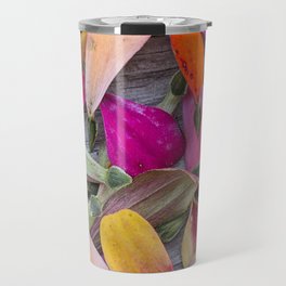 Colorful Zinnia Petals & Seeds Travel Mug