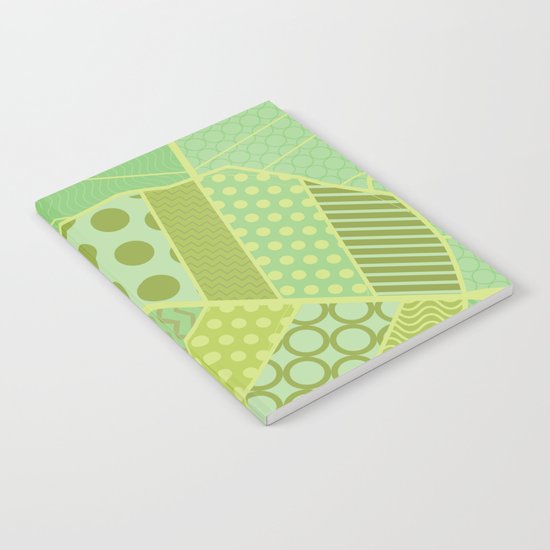 The Unique One (Green Patterned Leaf Patchwork) Notebook