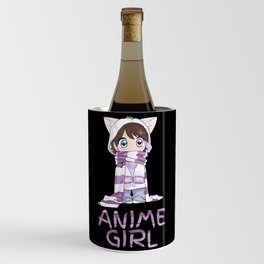 Kawaii Anime Girl Kawaii Clothes Cute Girl With Wine Chiller
