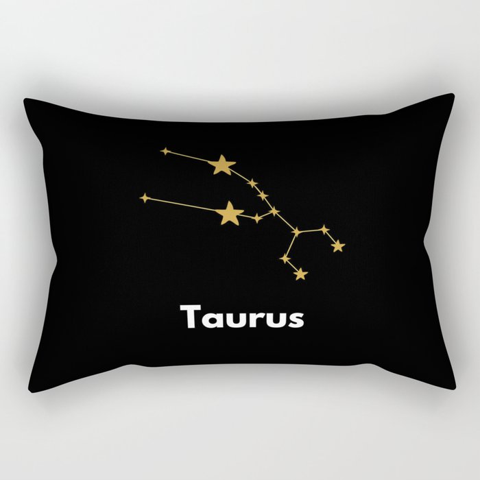 Taurus, Taurus Sign, Black Rectangular Pillow