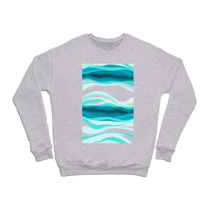 Turquoise Ocean Waves Crewneck Sweatshirt