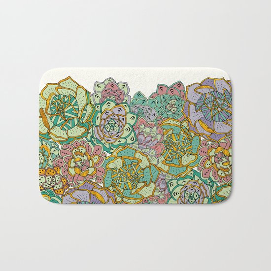 Blooming Succulents Bath Mat