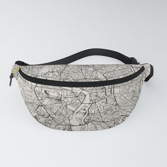 Toulouse, France - Artistic Map - Black and White Fanny Pack