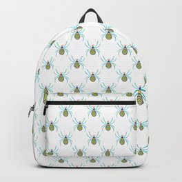 AB039-16 Cute Bugs Pattern Backpack | Blue, Homeandgarden, Cutebugs, Modern, Whimsical, Cartoon, Drawing, Nature, Halloween, Colorful 
