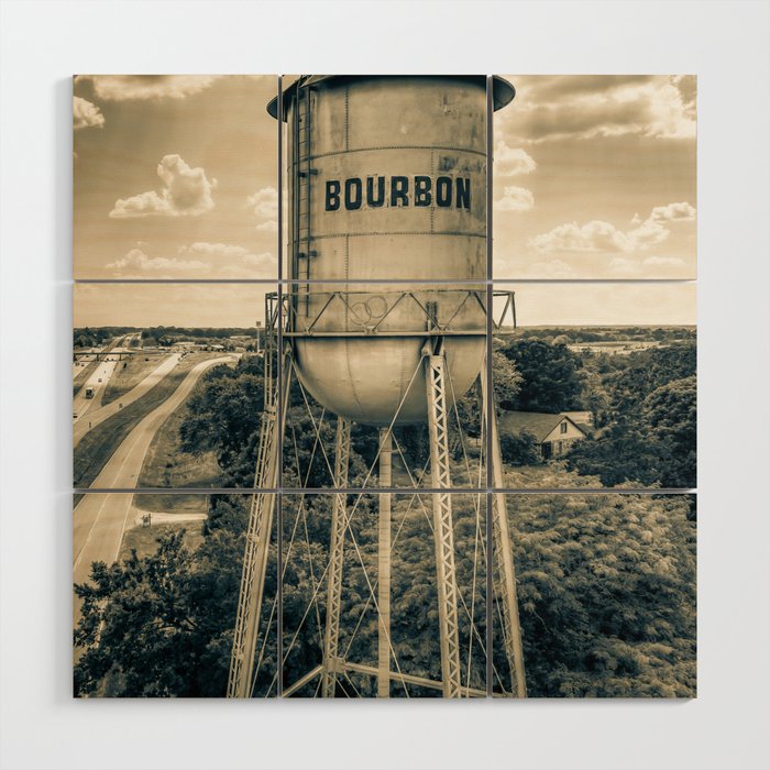 Summer Day At The Bourbon Tower - Sepia Edition Wood Wall Art