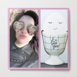 Ei love you! Metal Print | Collage, Eggcup, Love, You, Thecreativeminds, Egg, Jacket, Sunglasses, Ei, Angel1 