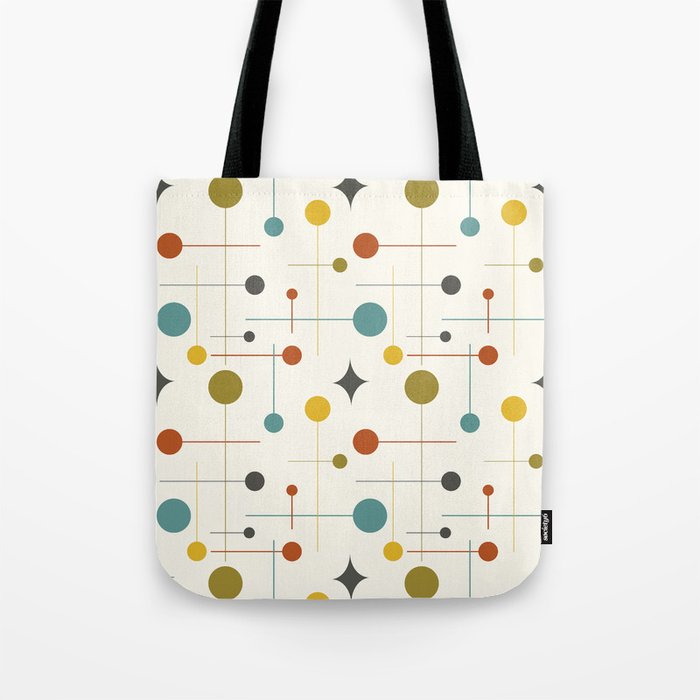 Mid Century Modern Atomic Abstract Pattern Tote Bag