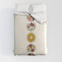 Floral Phases of the Moon Comforter