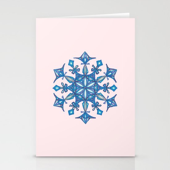 snowflakes pack of three Christmas cards Mandala Holiday cards Handmade Mandala Greeting cards Card sacred geometry