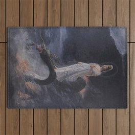 Guanyin Riding a Dragon Outdoor Rug