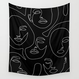 Faces in Dark Wall Tapestry