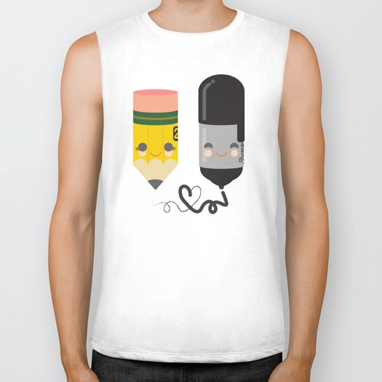 Pencil and Sharpie Buds Biker Tank