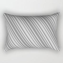 [ Thumbnail: Grey & Light Gray Colored Stripes/Lines Pattern Rectangular Pillow ]