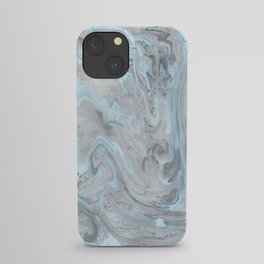 Ice Blue and Gray Marble iPhone Case