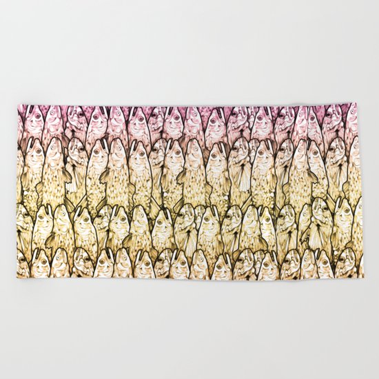 Crowd Fish Beach Towel