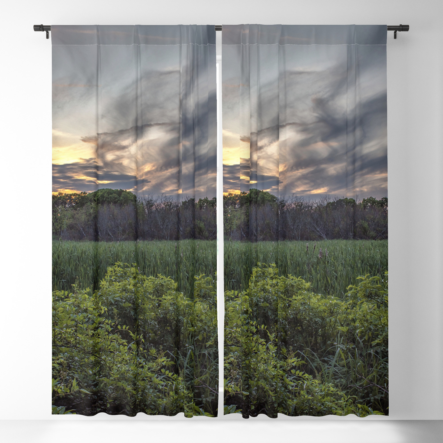 Smokey Spring Sunset In The Woods Blackout Curtain By Rogerporter
