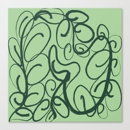 Green green grass line art Canvas Print