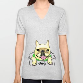 WHo let the dog out??? V Neck T Shirt