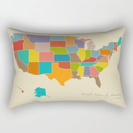 Modern Map - United States of America USA Rectangular Pillow