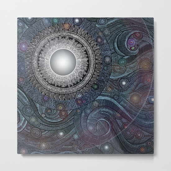 Feather Moon Metal Print