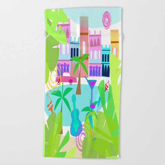 Cuban Holiday Beach Towel