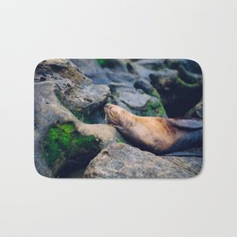 A Sleepy Seal Bath Mat