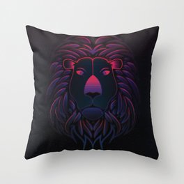 Neon Lion Throw Pillow