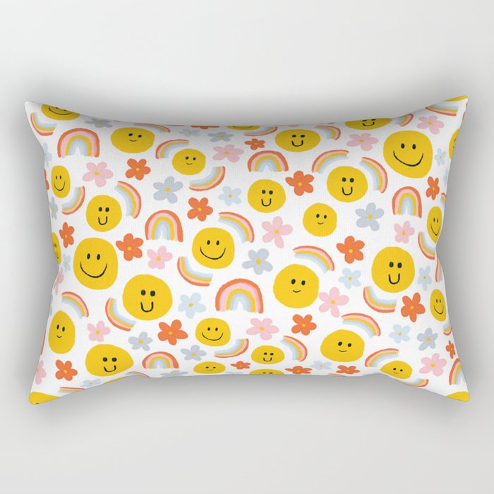 Rainbow Smiles Rectangular Pillow