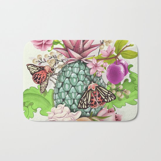 Glam Tropical - silver version Bath Mat