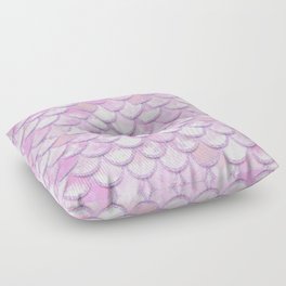 Baby Mermaid Scales Rose Pink Floor Pillow