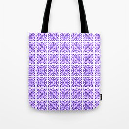 Art Deco Style Repeat Pattern Blue Tote Bag
