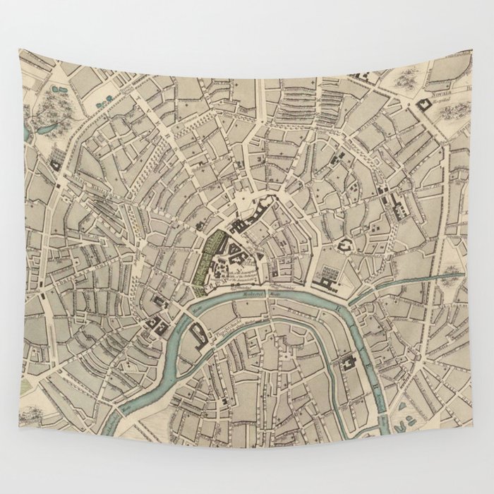 Vintage Map of Moscow (1836)  Wall Tapestry