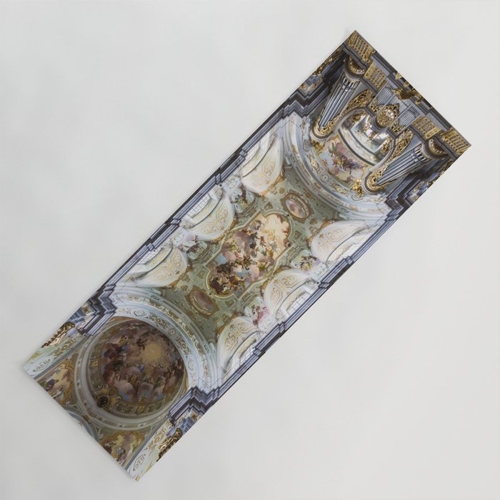 Renaissance Ceiling Fresco Veneration of the Holy Trinity Sonntagberg Basilica  Yoga Mat