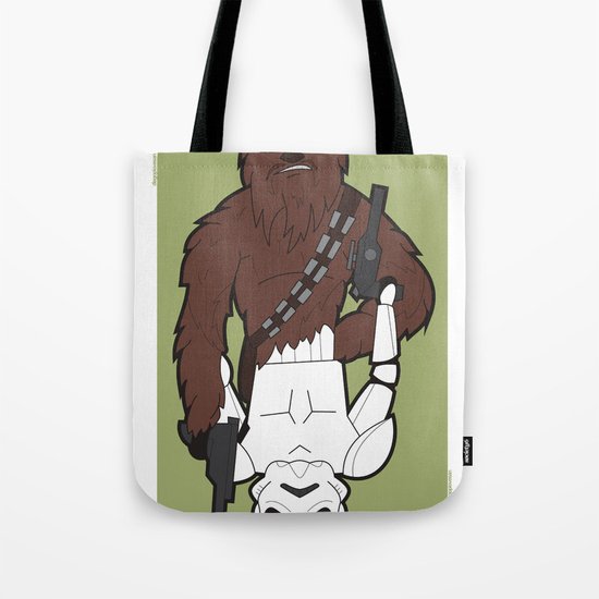 Chewbacca and Stormtrooper Tote Bag