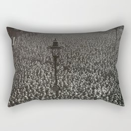 1919 Two-Minutes of Silence, Armistice Day, End of WWI, London, England ceremony black and white photograph, photography, photographs Rectangular Pillow