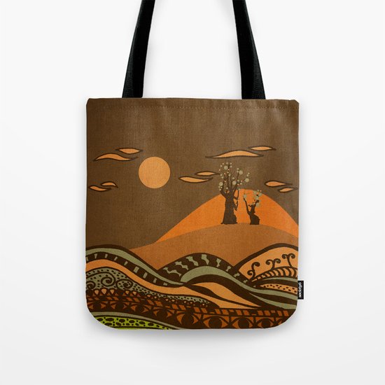 psychedelic mountains Tote Bag